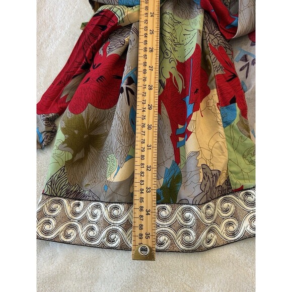 Punjammies by Sudara Womens Robe Medium Large Floral Kimono Pockets Tie Belt - Picture 7 of 10